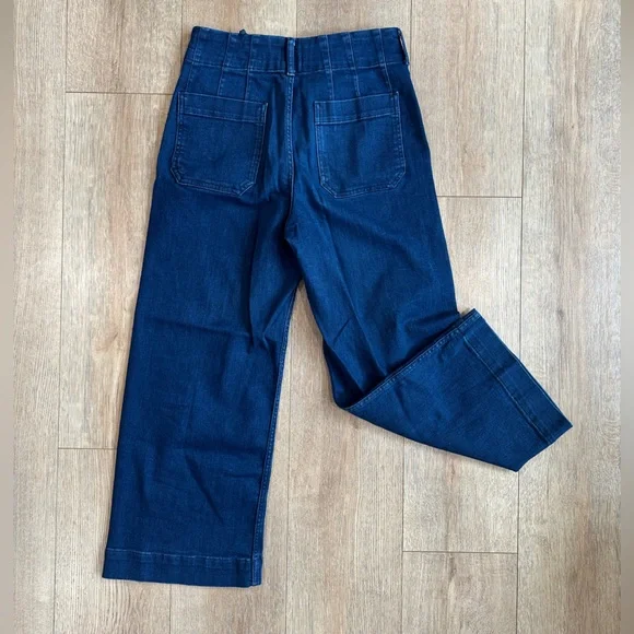 Maeve The Colette Pants 28 Wide Leg Cropped Dark Wash 24” Inseam - Picture 2 of 3